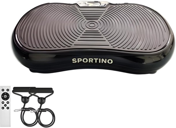 SPORTINO Full Body Fitness Vibration Platform Machine, Shake Workout, Vibrating Vertical Shake Plate for Sports Fitness Weight Loss and Fat Burning with Resistance Bands and Remote Control Manual Treadmill