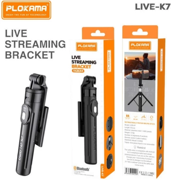 PLOKAMA K7 Tripod Selfie Stick (Live Streaming Bracket) Tripod Kit