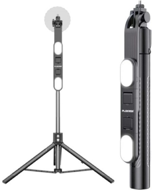 PLOKAMA K10 Pro Long Tripod LED Light, Selfie Stick, Strong Tripod -200cm Tripod