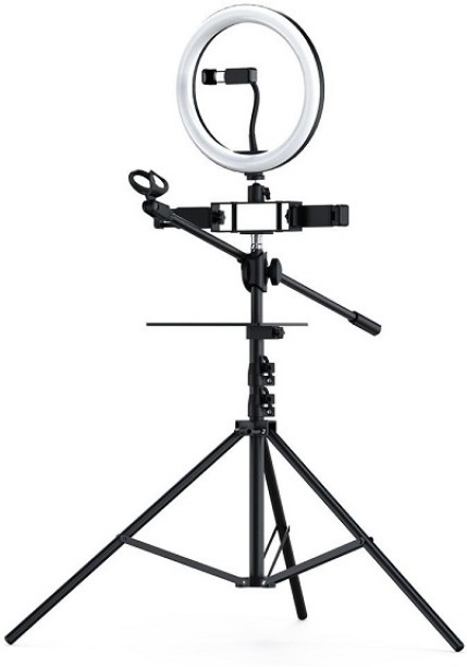 PM Tripod Ring Light With Microphone Stand And 2 Phone Holders +2m Tripod