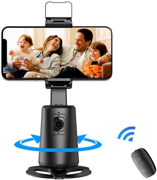 BezosMax Gimbal Stabilizer for Smartphones, Auto Face Tracking Tripod 360 Rotating, Fill Light & Wireless Remote, 3-Axis Stabilization Tripod