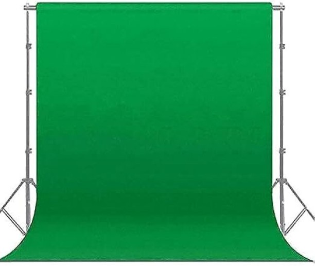 PressPlay Tech Premium Green Muslin Backdrop Cloth with 3x3m Backdrop Stand for Studio Photography Tripod Kit
