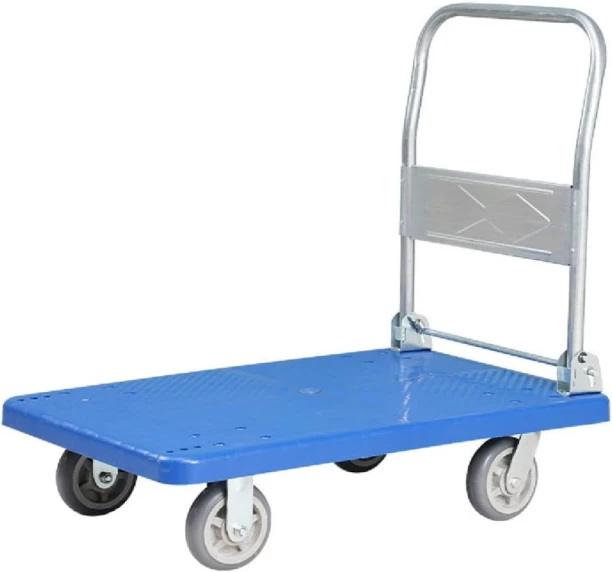Generic Platform Truck With 360° Swivel Silent Wheels Folding Platform Truck Polypropylene Panel Push Cart Hand Truck Heavy Duty Moving Hand Cart Utility Cart For Groceries Garage Platform Trolley