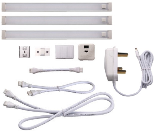 BLACK+DECKER 3 Bar LED Under Cabinet Lighting Kit Straight Linear LED Tube Light