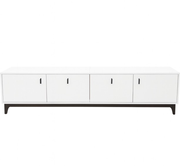 Innolife Assembled TV Cabinet Stand - Entertainment Centre - White - 160x30x40cm Engineered Wood TV Entertainment Unit