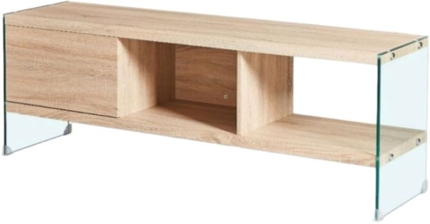 SMTE Tv Stand- Light Brown Engineered Wood TV Entertainment Unit