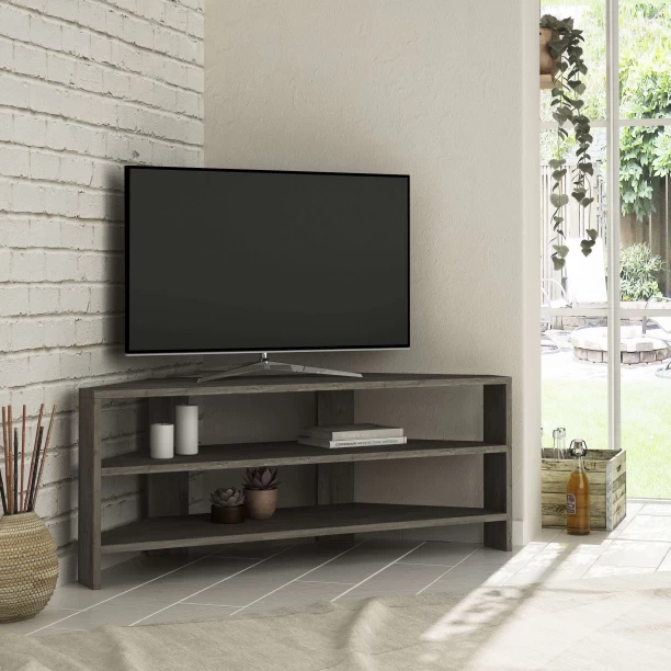 Tv Thales Corner Dark Coffee 487/DC Engineered Wood TV Entertainment Unit