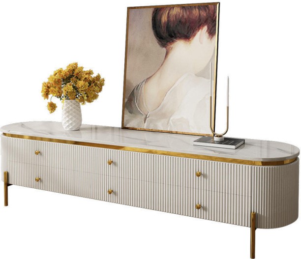 FUR HOME Carousel TV Stand Engineered Wood TV Entertainment Unit Engineered Wood TV Entertainment Unit