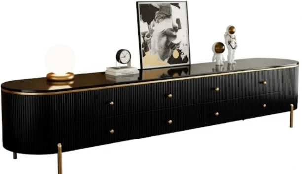 I Fur Modern White Wooden TV Stand Engineered Wood TV Entertainment Unit