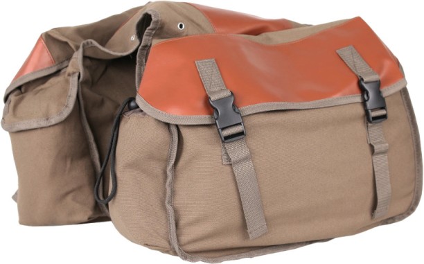Mix Box Canvas Saddle Pannier Bicycle Bike Bag Double-side Brown Cotton Motorbike Saddlebag