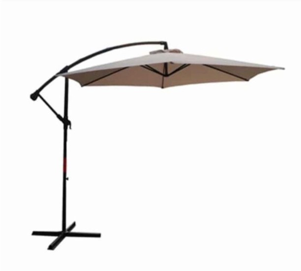 SE 15 kg Capacity Steel Large Cantilever Outdoor Umbrella with Base - UV-Resistant Patio Parasol for Garden & Deck Umbrella Base Round