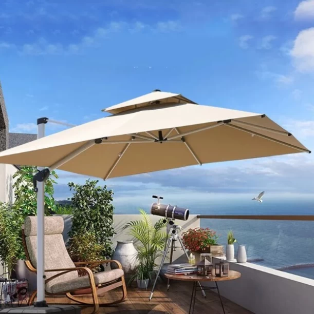 Umbrella 15 kg Capacity Aluminium Outdoor Hanging Umbrella 14cmx 24mm Umbrella Base Rectangular