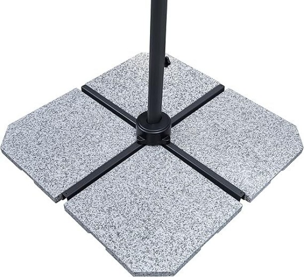 Just Simplified 26 kg Capacity Granite Light Granite Umbrella Base Plate Umbrella Base Square