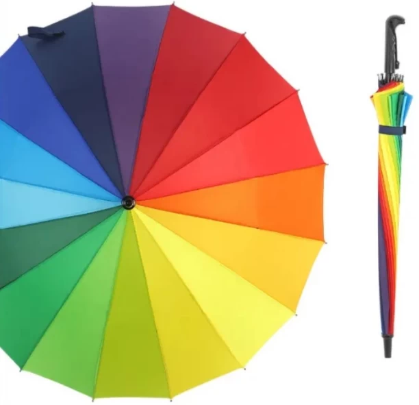 generic 16 Bone Straight Pride Umbrella Insurance Bank Gift Strong Gay Rainbow Umbrella Umbrella