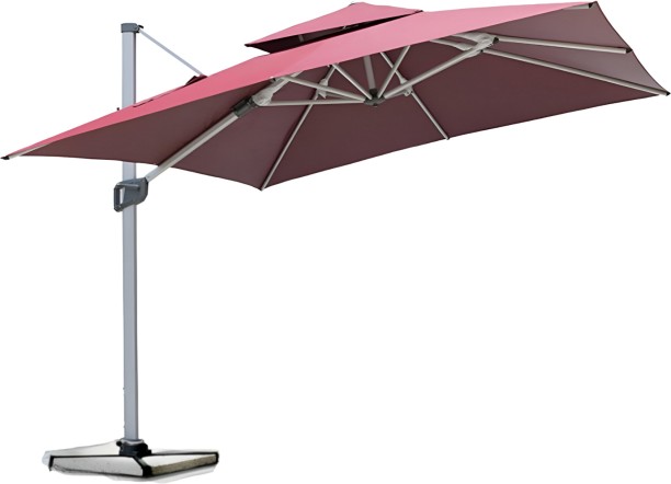 Generic 360 Degree Rotating Outdoor Waterproof Umbrella With Base And Light Umbrella