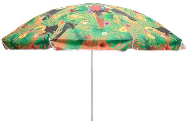 The Umbrella Man 2.0m Custom Digital Beach Umbrellas - Parrots and Sunset Umbrella