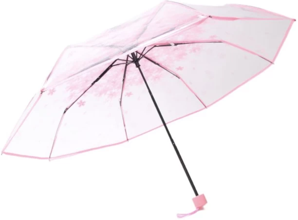 KenJo Transparent Cherry Blossom Folding Umbrella - Pink Umbrella