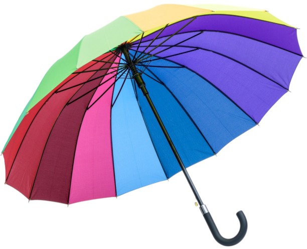 The Umbrella Man 25" Rubber Hooked Handle Rain Umbrella Umbrella