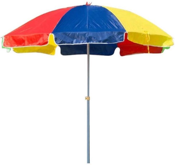 LUXY Multicolor Beach Umbrella with Adjustable Clamp Pole Umbrella