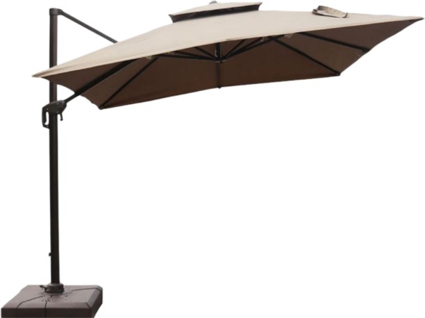 Generic Offset Cantilever Outdoor Umbrella, Large Rectangular Double Top Design Umbrella
