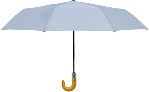 The Umbrella Man 21" Wooden Hooked Handle Fold-Up Umbrella
