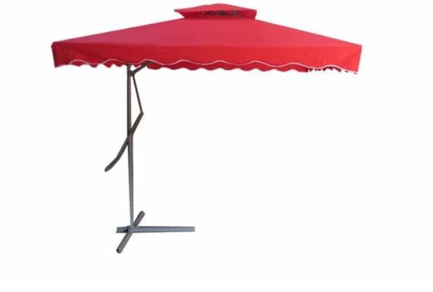 Prime Mart Centelever Outdoor Patio Umbrella with Double-Tier Design, Garden and Poolside Umbrella