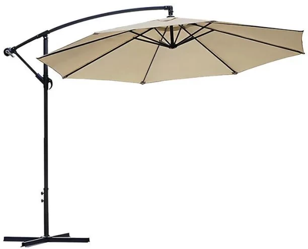 GL 3m 360° Cantilever Hanging Patio Umbrella – Windproof & Waterproof Outdoor Sunshade with Crank Lift Umbrella