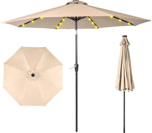 Perfect Dealz Outdoor Patio Table Umbrella with LED Light Umbrella