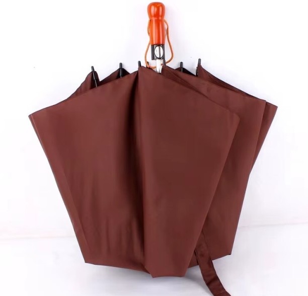 Generic 28 Inches Windproof Compact Large Foldable Custom Wooden Handle Umbrella