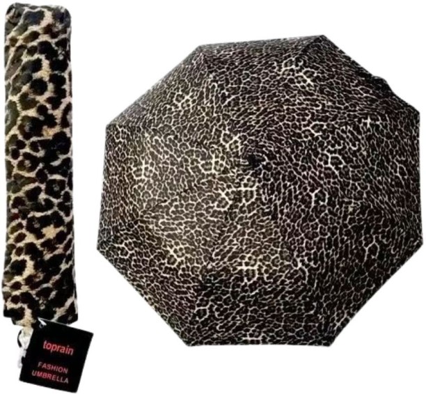 Generic 337 Leopard Print Compact Folding Umbrella