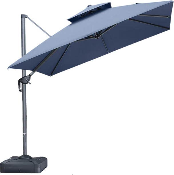 Fine Living Tahiti Roma Umbrella - Grey - With Base Umbrella