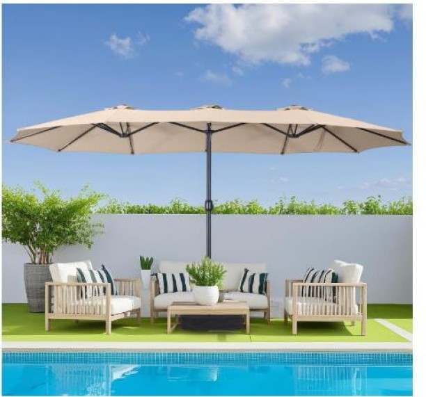 Novafurn Patio Umbrella Double Sided Outdoor Large Rectangular Patio Umbrella