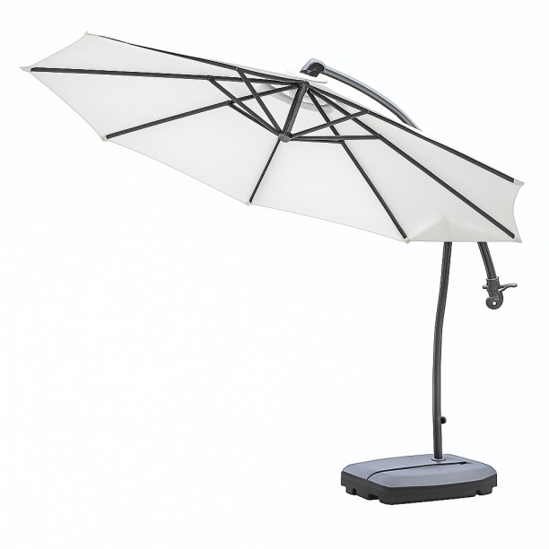 Generic 2.7m x 2.6m Outdoor Side Sun Patio Umbrella with base Umbrella