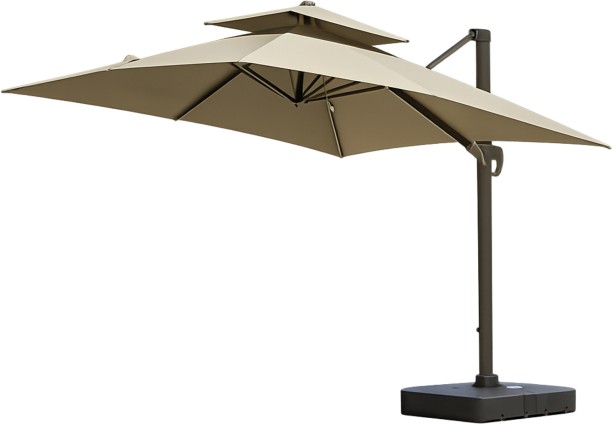 Generic 3m Patio Umbrella – 360° Rotating with Base & Double Layer Umbrella