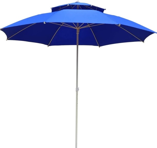 RH Double-Tiered Outdoor Market Umbrella – Heavy-Duty Wind-Resistant Beach & Patio Parasol with UV-Protective Canopy Umbrella
