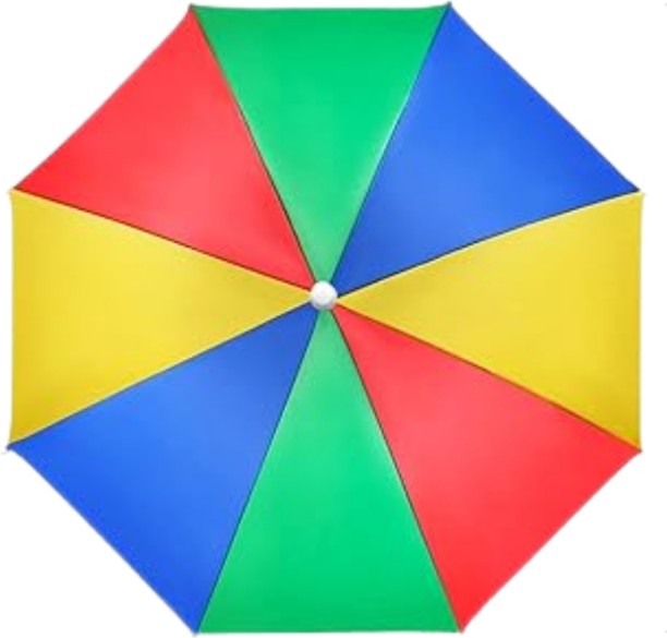 Generic Rainbow Umbrella Hat with Elastic Bands Umbrella