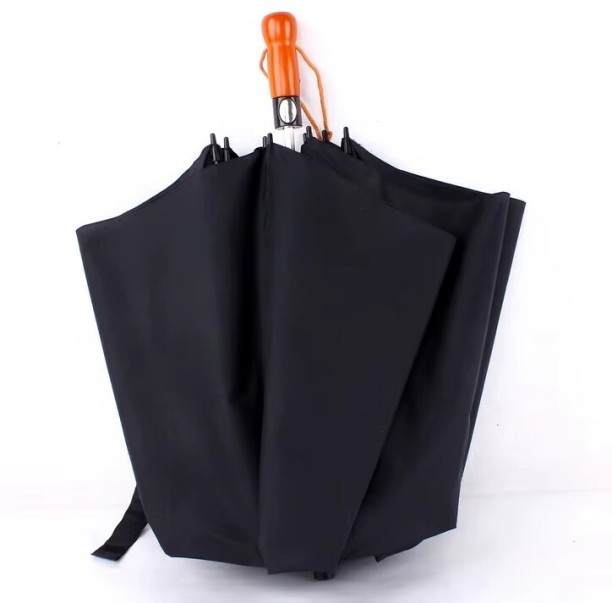 Generic 28 Inches Windproof Compact Large Foldable Custom Wooden Handle Umbrella