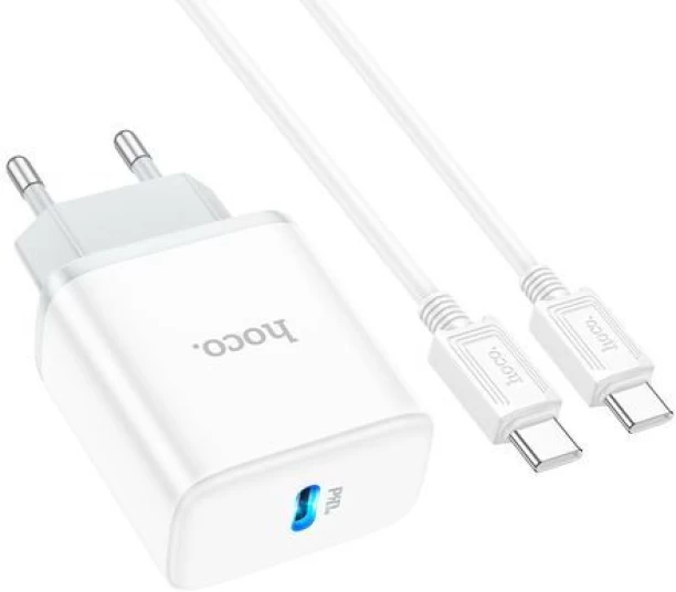 Hoco. Fast Charging USB-C Adapter 20Watt With USB-C to USB-C 1M Cable USB Adaptor