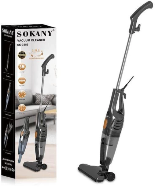 Sokany SK-3389 Vertical Vacuum Cleaner, 1000 Watt, Grey Dry Vacuum Cleaner