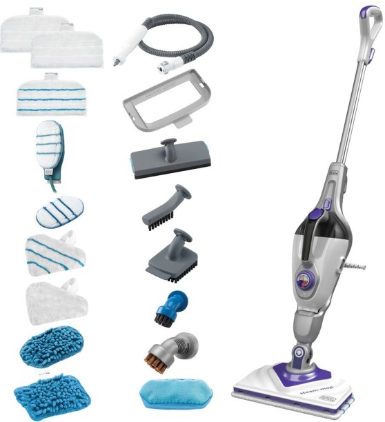 Black and Decker BHSM1615DSM-QS | 1600W 2in1 Steam-Mop with Delta Head, SteaMitt +17 accessories Steam Mops
