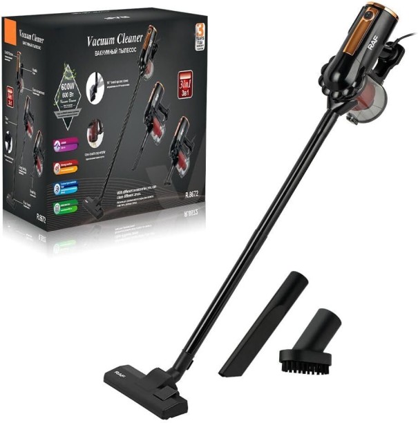 RAF Multifunctional 3-in-1 Handheld Vacuum Cleaner - 600W Motor, 0.5L Dust Capacity, 4m Power Cord - RAF-8672 Hand-held Vacuum Cleaner