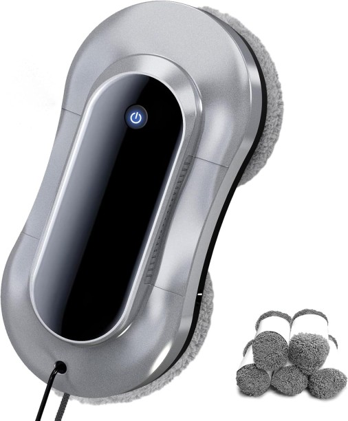 Happyfun Automatic Window Cleaning Robot, Auto Dual Water Spray & AI Path Planning (WiFi Connectivity) Window Cleaner