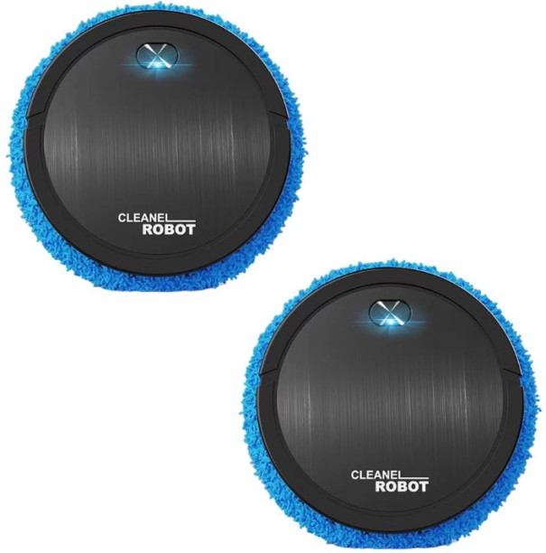 X Portable 2 Pieces Small Cleaning Robot Rechargeable Sweeper - blue Robotic Floor Cleaner