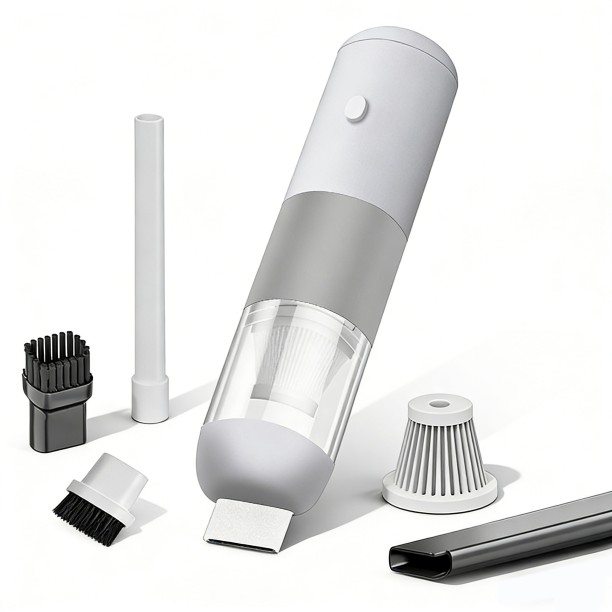 Finevr Car Vacuum with Powerful Suction, 2 in 1-Hand Vacuum & Hand Blow Pump, Mini Vacuum for Crevices, Keyboard Cleaner, USB Rechargeable Fast Charging and Long Battery Life Hand-held Vacuum Cleaner