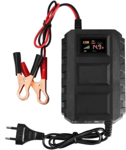 Globality Black Battery Charger - 12V - 20A - LED Display For Motorcycle / Car 60 Ah Battery for Car