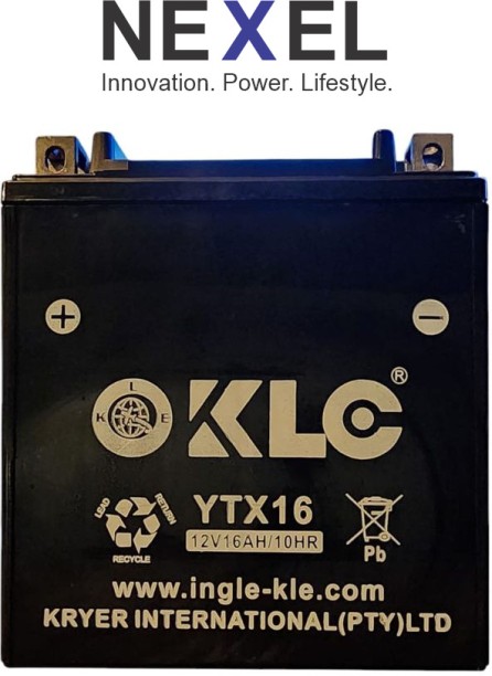 KLE YTX16 12V 16Ah / 10HR Motorcycle Battery 16 Ah Battery for Bike