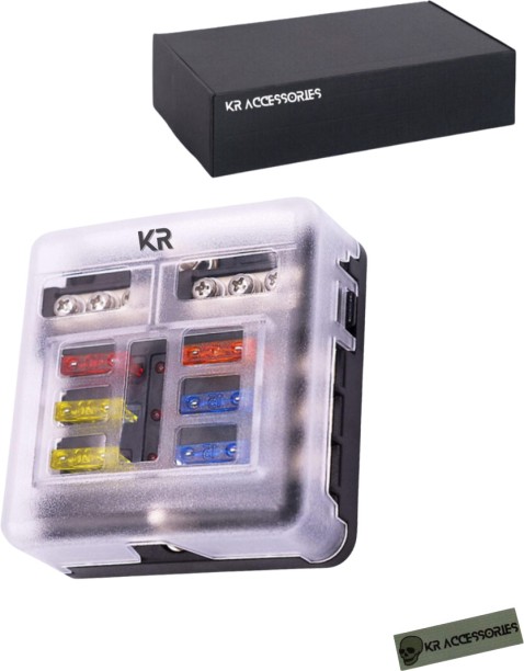 KR Accessories Automotive 6-Way Fuse Box - KR 12 Ah Battery for All Vehicles