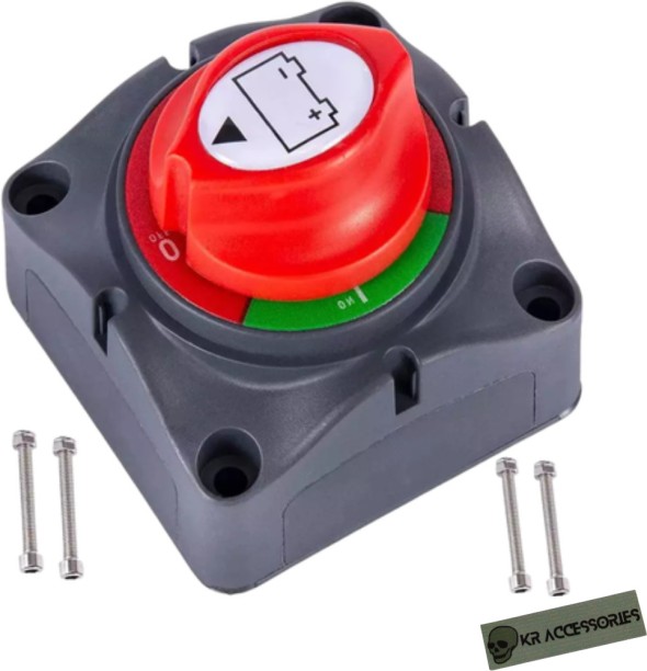 KR Accessories KR Cut Off Isolator Automotive Disconnect Switch 12 Ah Battery for All Vehicles