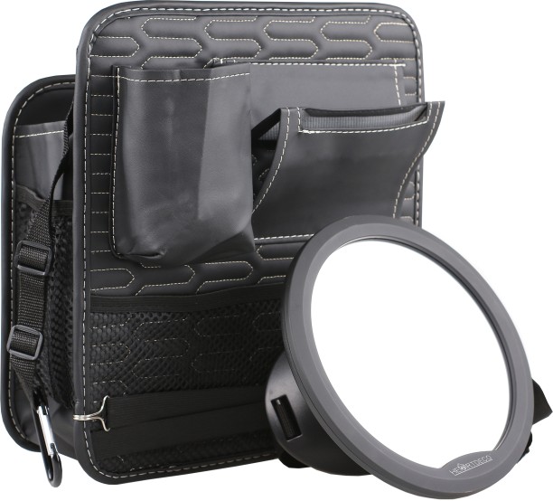 Heartdeco Backseat Baby Mirror & Car Organizer Bag Set Vehicle Cargo Net