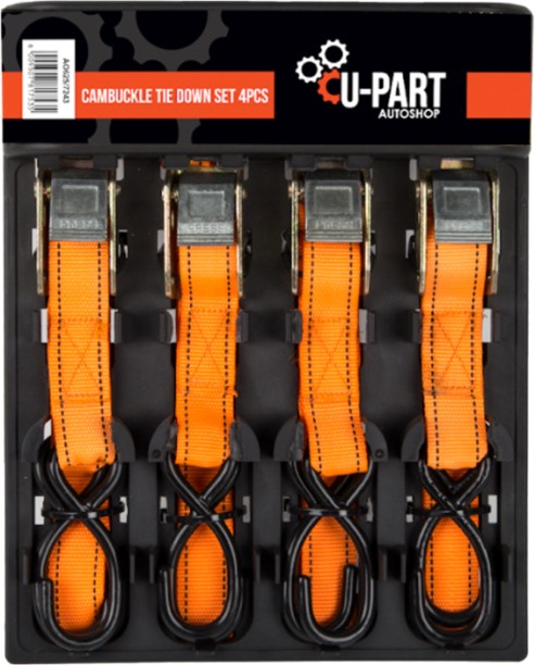 U-Part Tie Down Set Cambuckle 4 Piece Vehicle Cargo Net